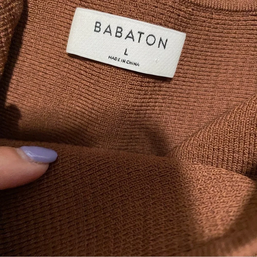 Aritzia | Babaton Sculpt Knit Squareneck Cropped Tank. Large Brown. - Picture 6 of 9